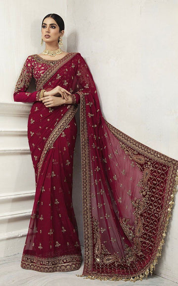 MARIA B – Saree Wedding Collection (RED)