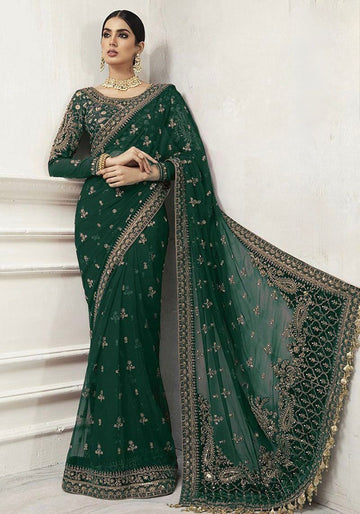 MARIA B – Saree Wedding Collection (GREEN)