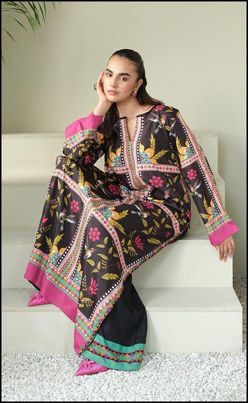 Lulusar Digital Printed 3-Piece Silk Suit ( Design 3)
