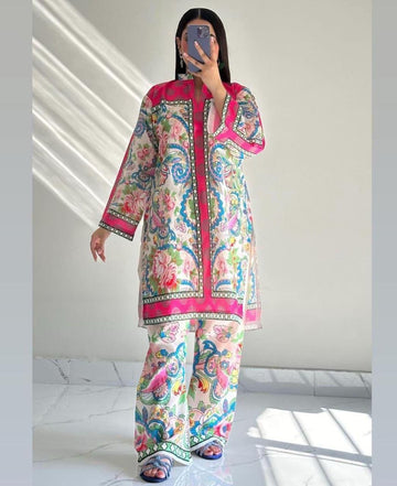 Lulusar Digital Printed 3-Piece Silk Suit ( Design 8)