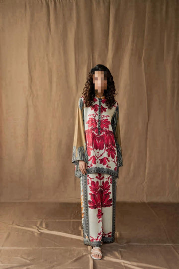 Lulusar Digital Printed 3-Piece Silk Suit ( Design 9)