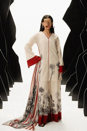 Lulusar Digital Printed 3-Piece Silk Suit ( Design 10)