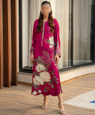 Lulusar Digital Printed 3-Piece Silk Suit ( Design 15)