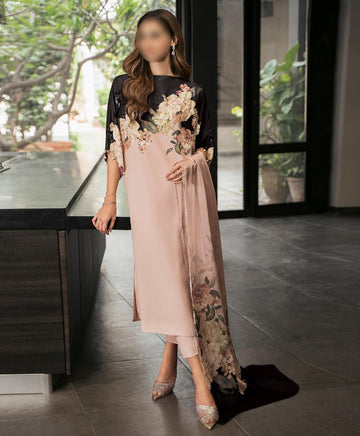 Lulusar Digital Printed 3-Piece Silk Suit ( Design 18)