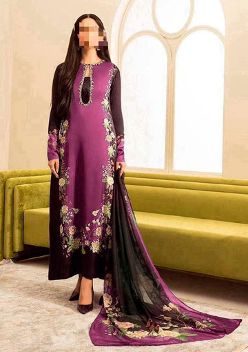 Lulusar Digital Printed 3-Piece Silk Suit ( Design 25)