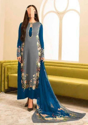 Lulusar Digital Printed 3-Piece Silk Suit ( Design 26)