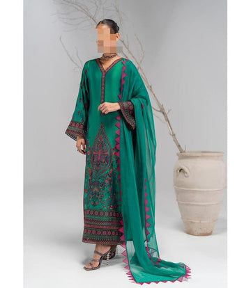 Lulusar Digital Printed 3-Piece Silk Suit ( Design 30)