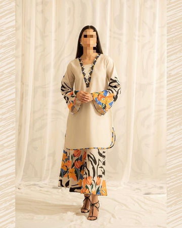 Lulusar Digital Printed 3-Piece Silk Suit ( Design 43)