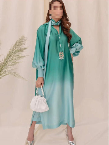 Lulusar Digital Printed 3-Piece Silk Suit ( Design 57)