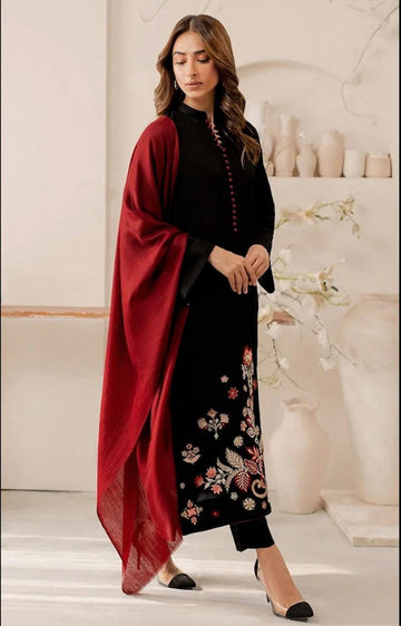 URGE Dhanak 3PC Embroidered Suit ( Article 1)