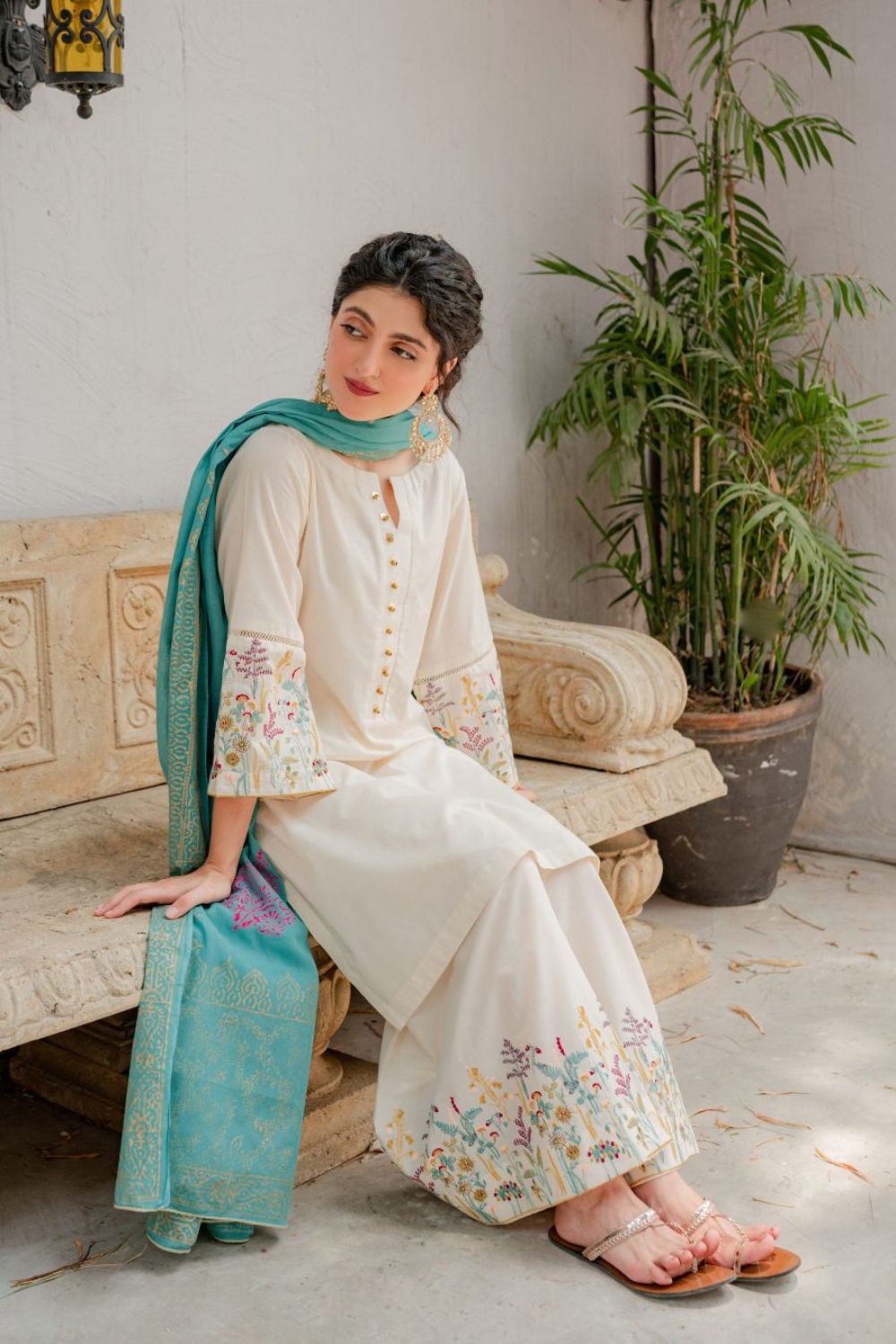 URGE Dhanak 3PC Embroidered Suit ( Article 10)
