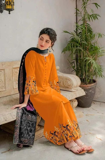 URGE Dhanak 3PC Embroidered Suit ( Article 12)