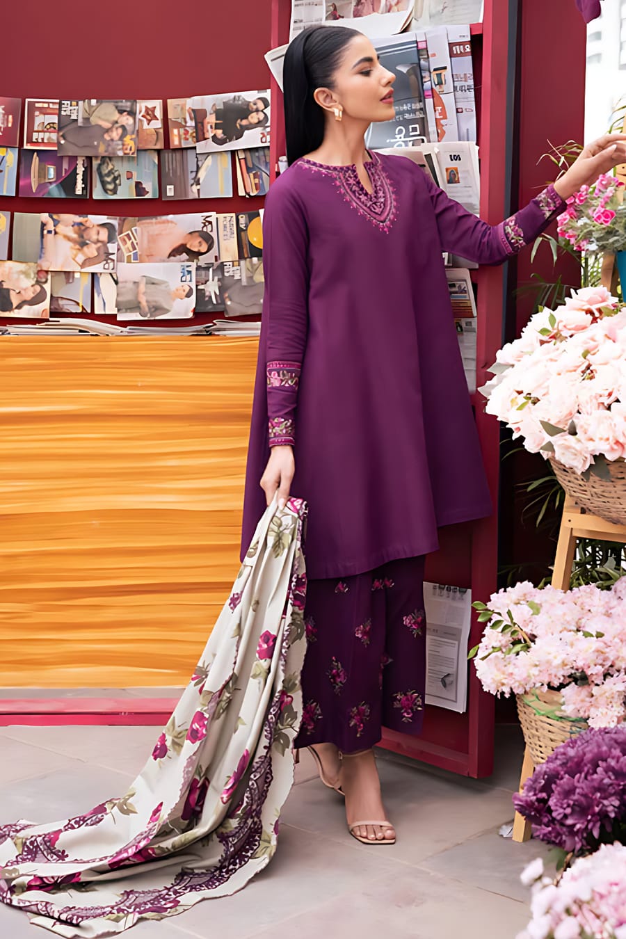 URGE Dhanak 3PC Embroidered Suit ( Article 15)