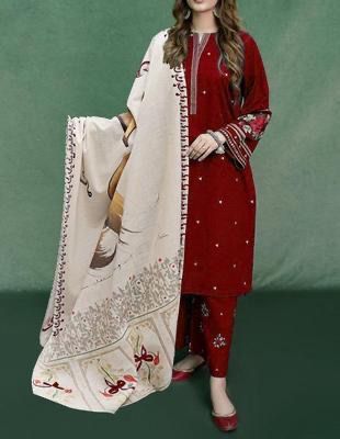URGE Dhanak 3PC Embroidered Suit ( Article 18)