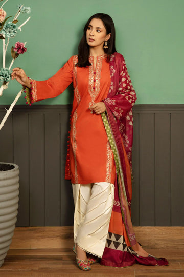 URGE Dhanak 3PC Embroidered Suit ( Article 21)