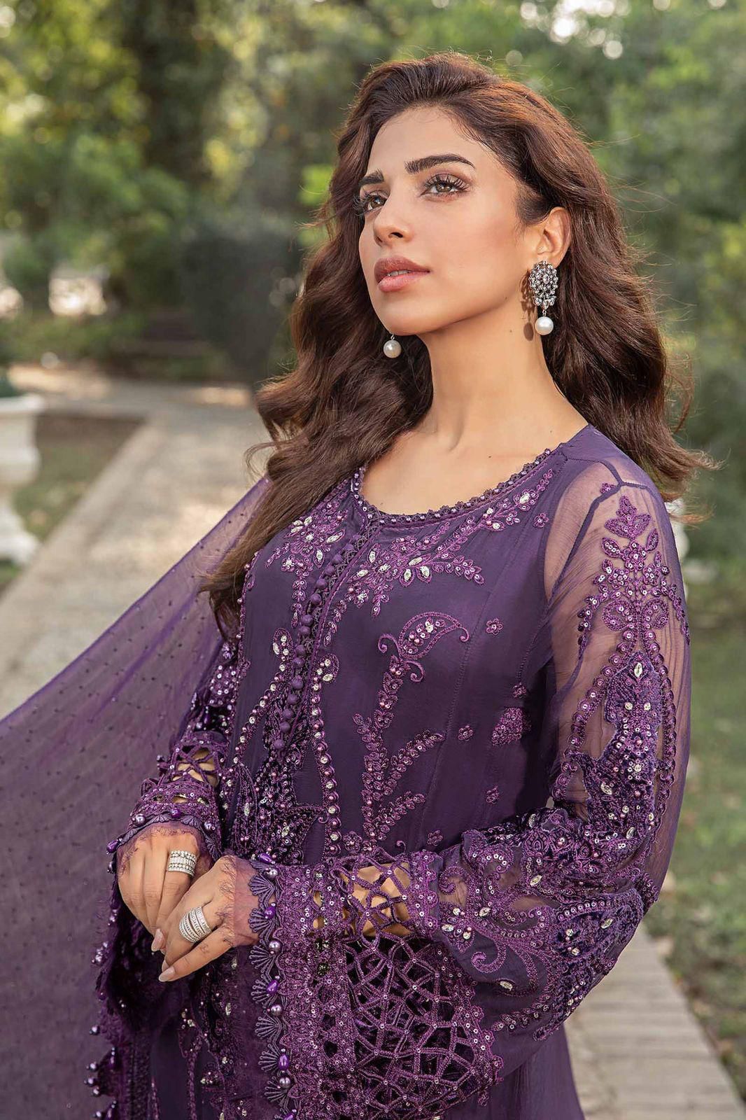 Maria B (Purple) Luxury Chiffon Embroidered Collection