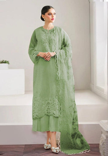 Baroque Organza 3-Piece Suit (GREEN)