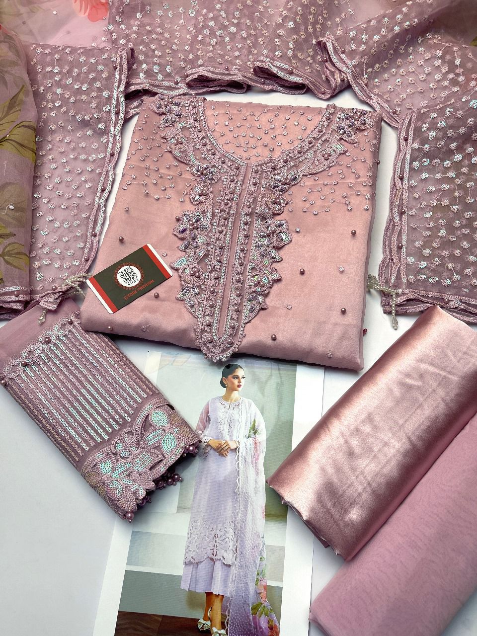 Baroque Organza 3-Piece Suit (Light Purple)