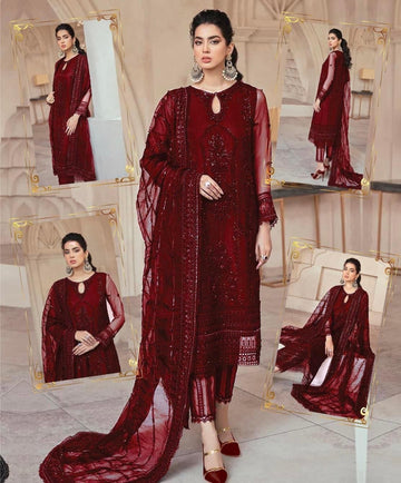 Mushq Wedding Edition – Luxury Net Suit ( RED)