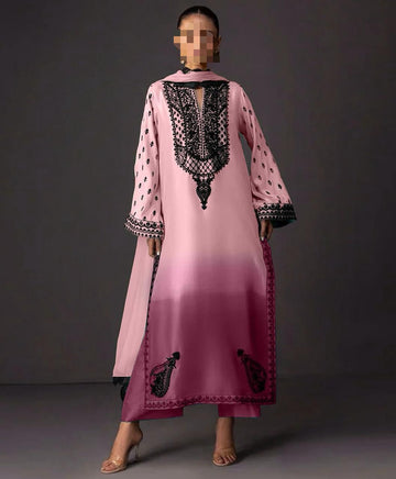 Lulusar Digital Printed 3-Piece Silk Suit ( Design 35)